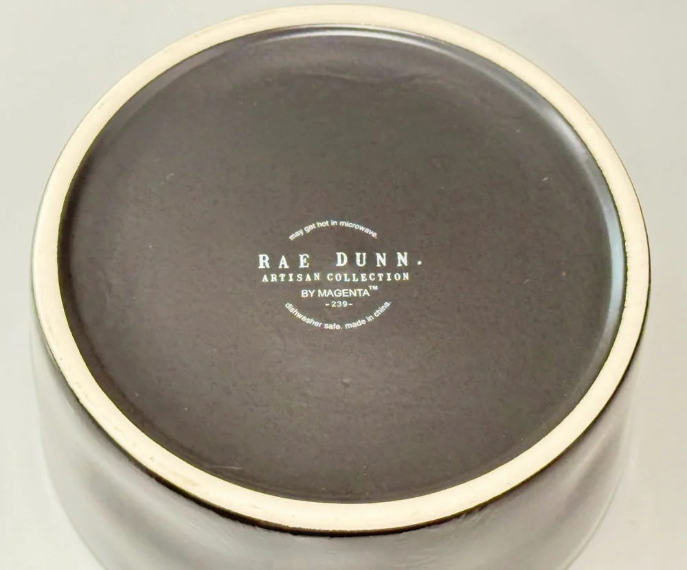 Rae Dunn Beware Of Me Halloween Dog Cat Bowl Black & Orange Ceramic Pet Dish 6